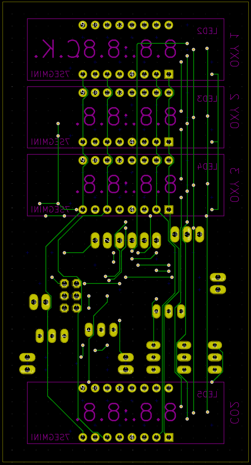 The layout of the back side of the board