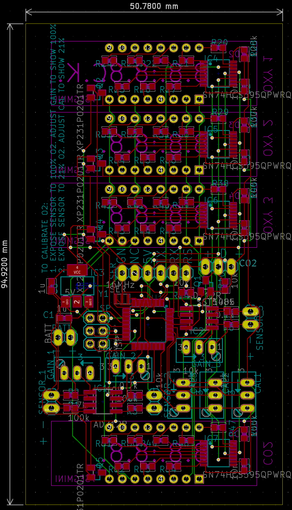 Combined layout of the board