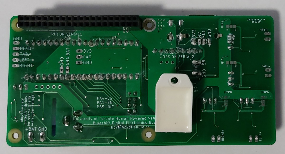 The assembled board from the bottom