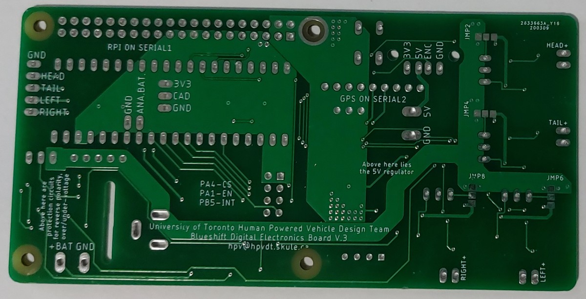 The printed circuit board from the bottom