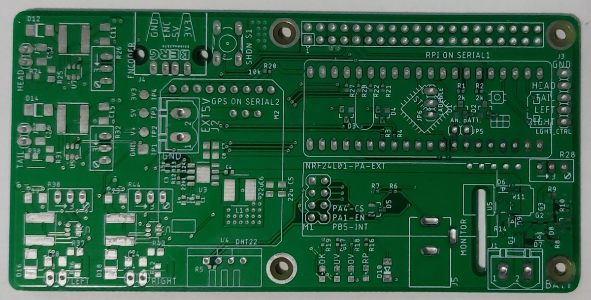 The printed circuit board from the top