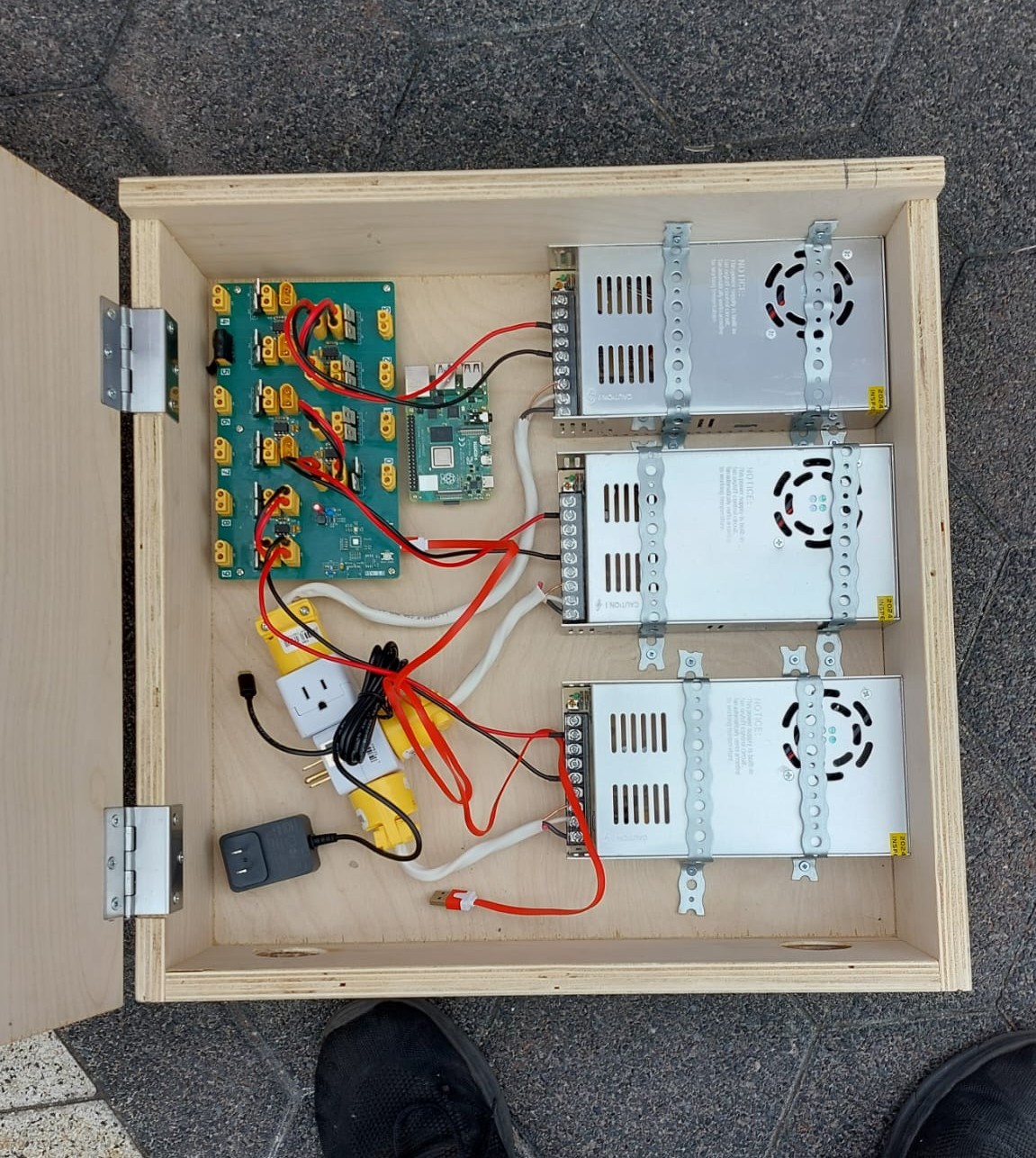 One set of electronics, tucked away in their box