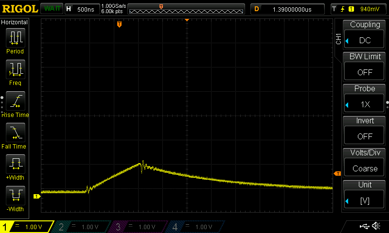 My over compensated reset signal (C:47 nF R: 33 Ω)