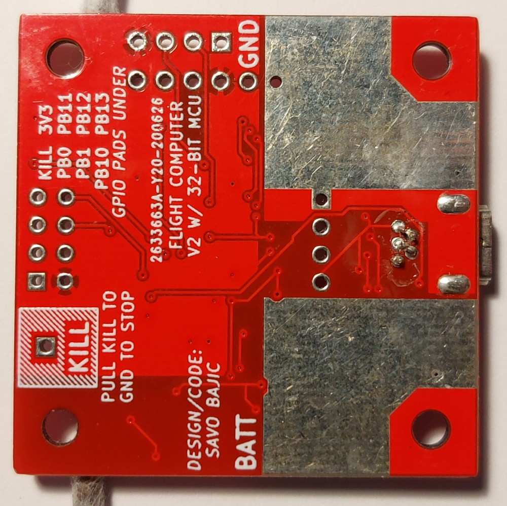 The bottom side of the assembled board