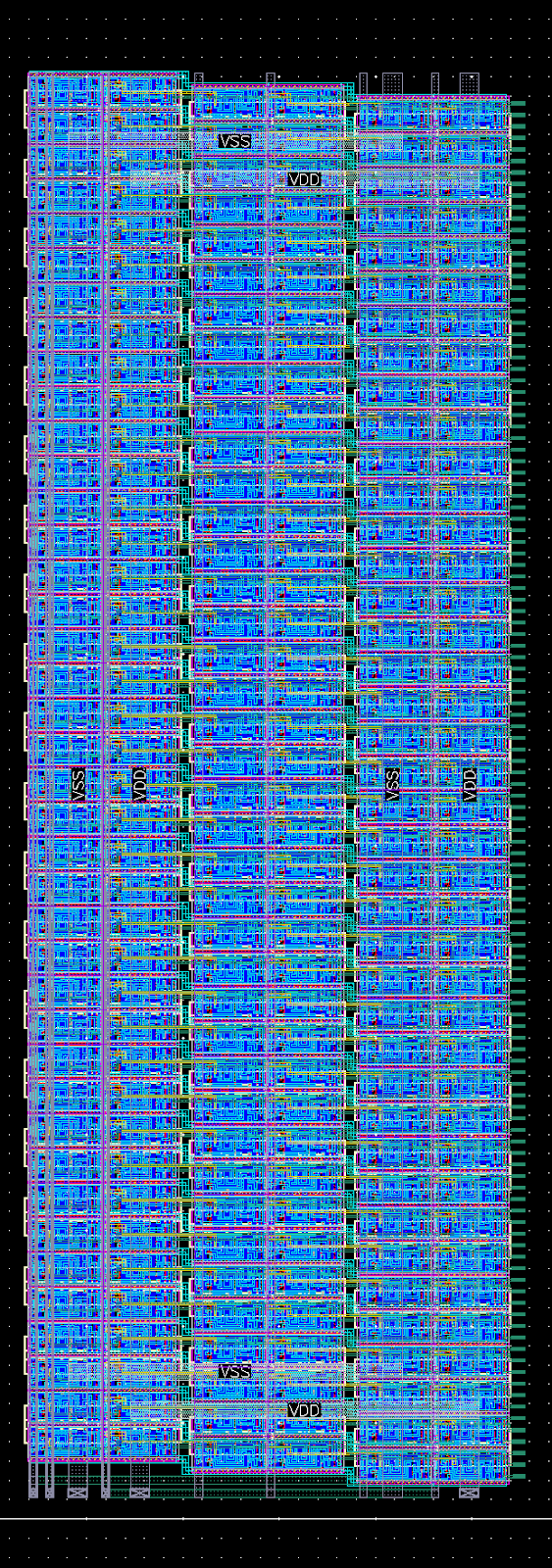 Layout of the serial to parallel shift register