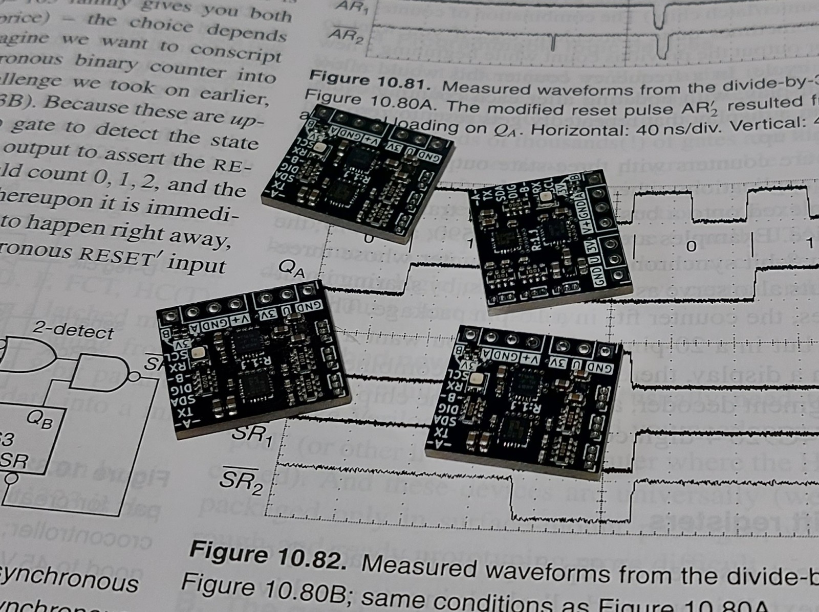 A handful of contact detection boards