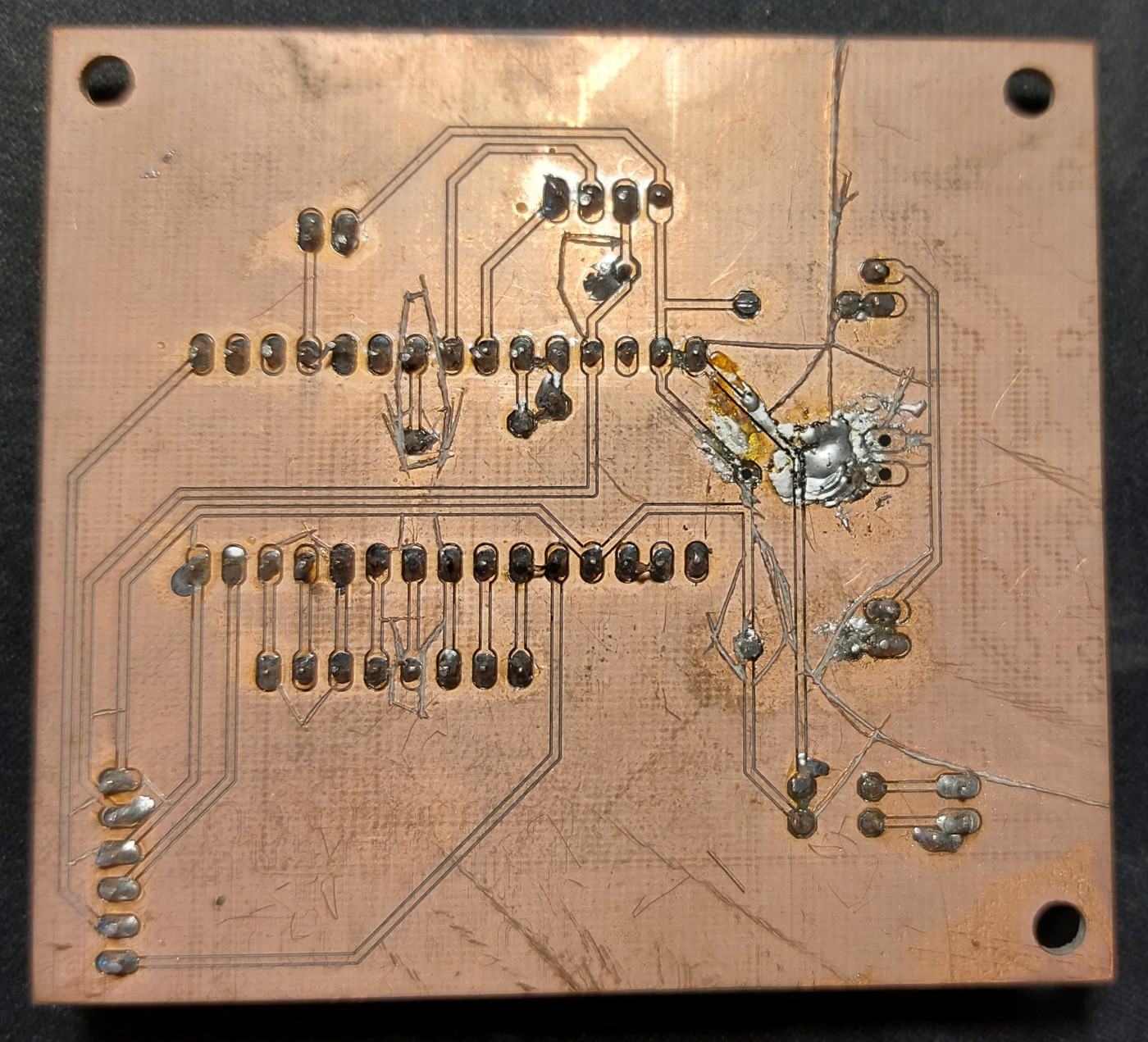 The first version of the oven control board from the bottom