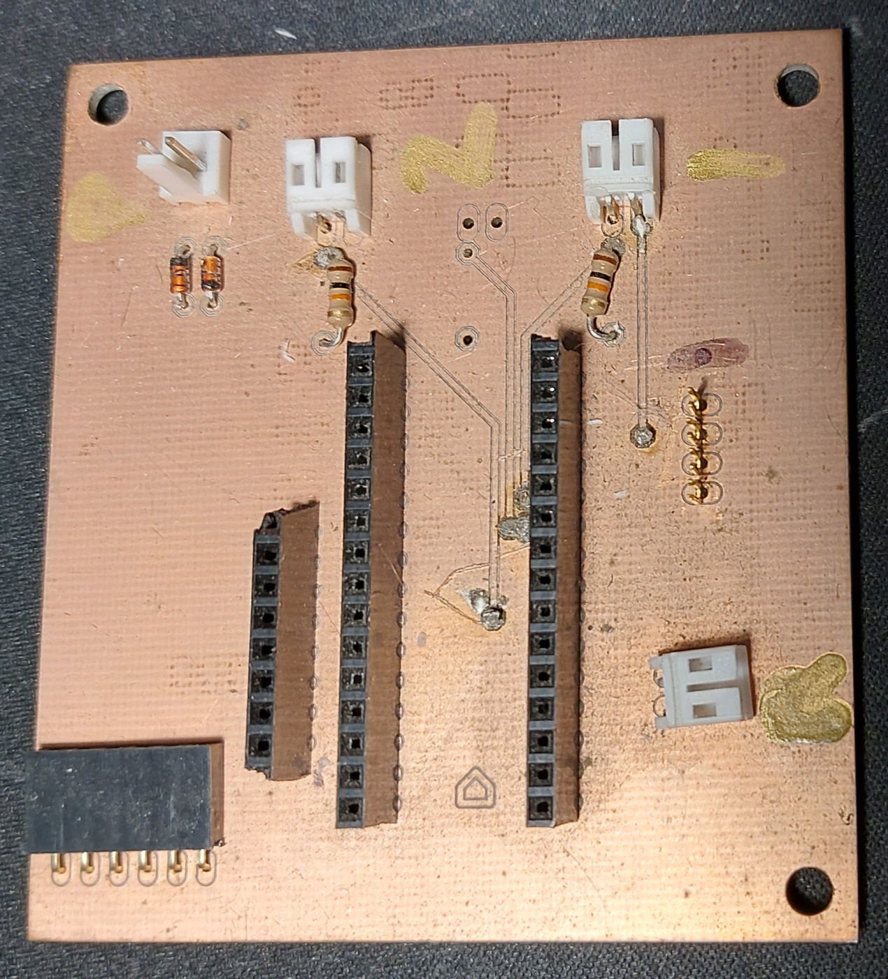 The first version of the oven control board from the top