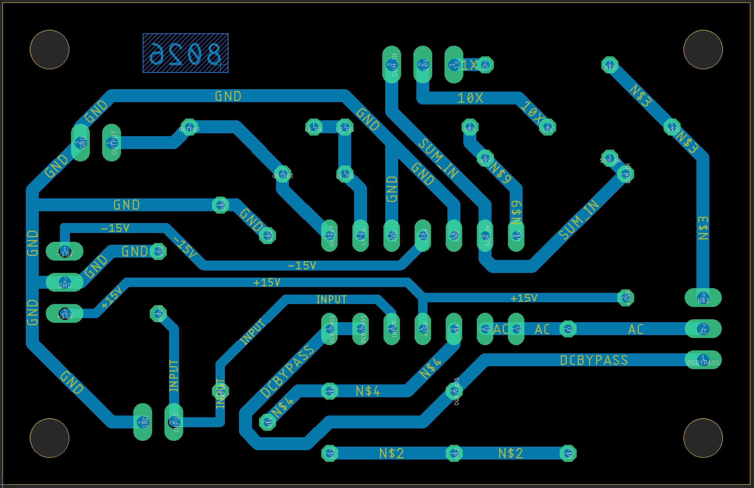 Bottom trace layout on a prototype board