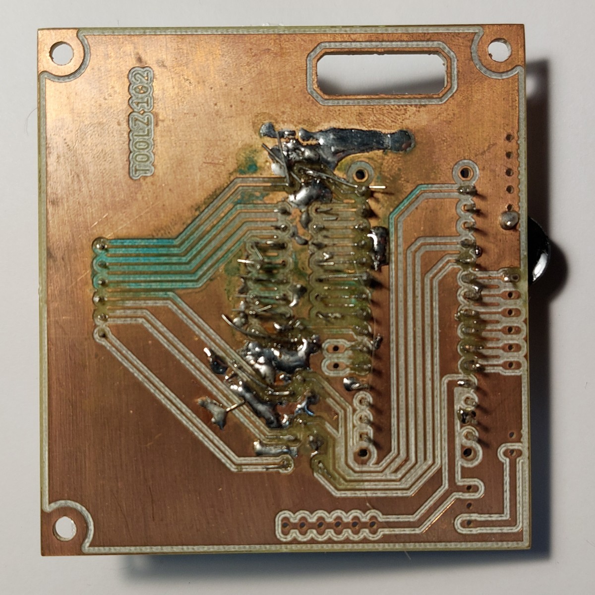 Rear side of the assembled board