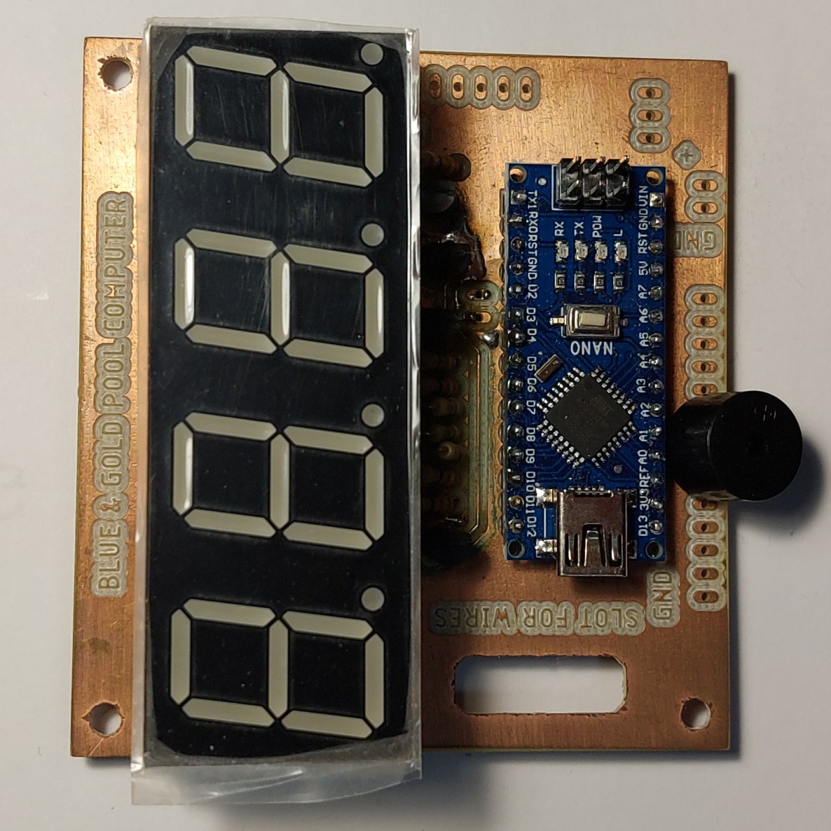 Front view of the assembled board