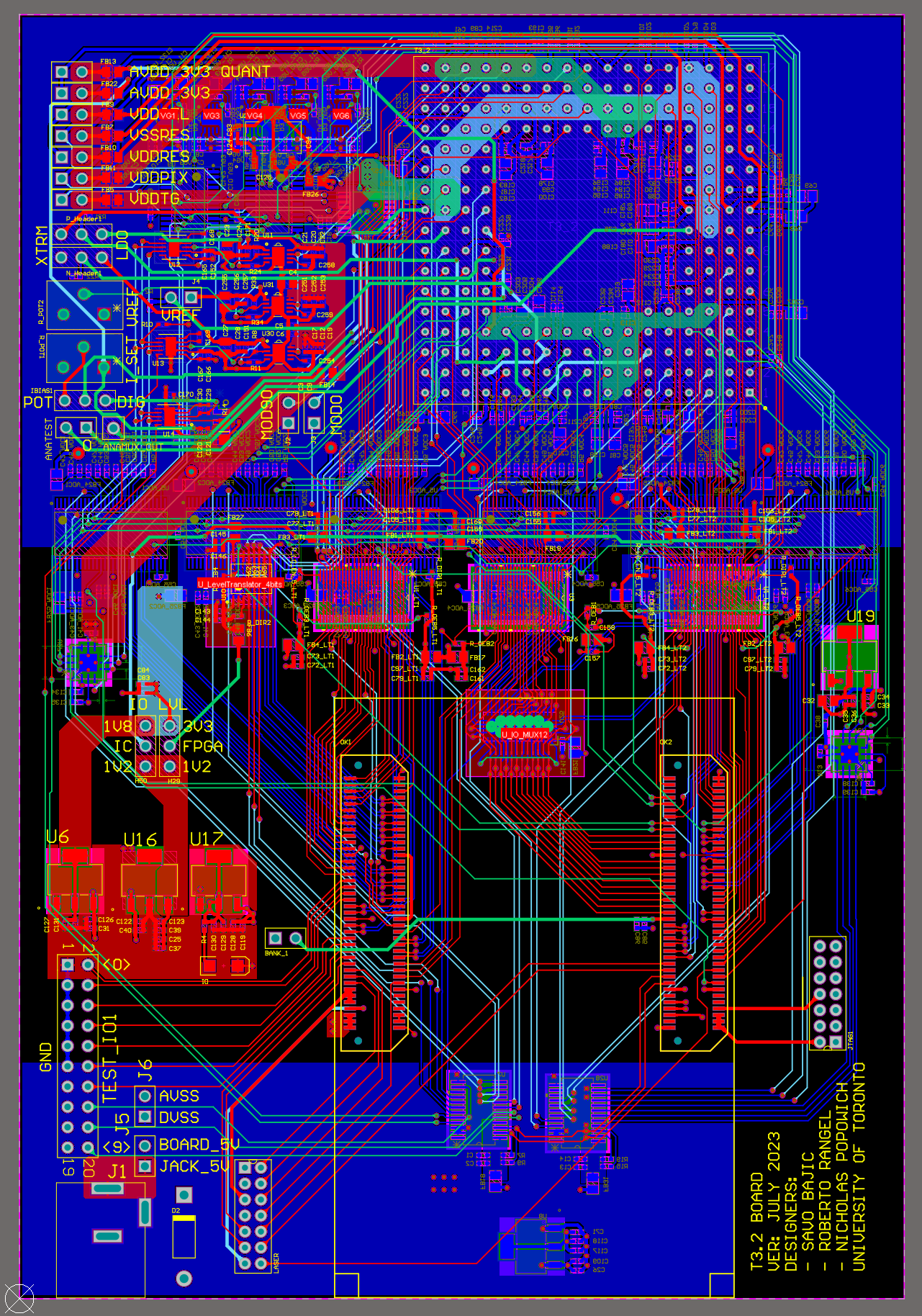 Routing of T3.2 with the power layers omitted