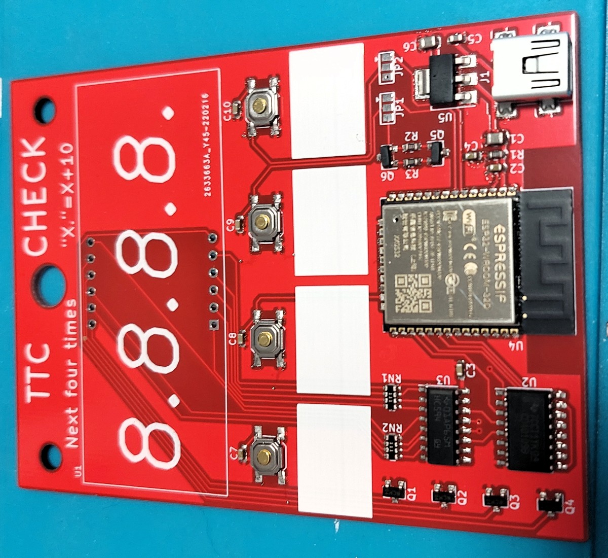 The board after undergoing reflow